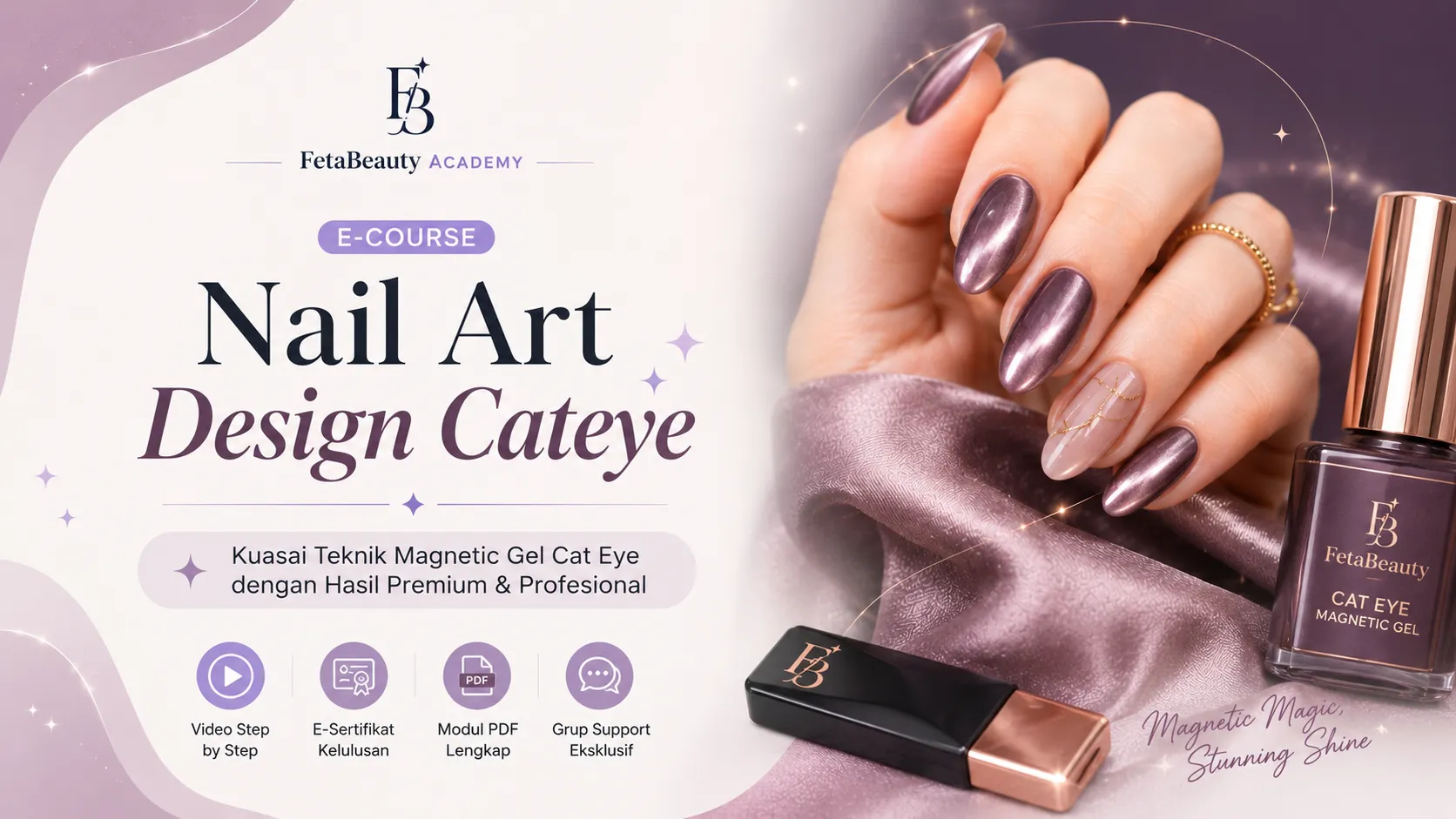 Cover e-course Nail Design Cat Eye FetaBeauty Academy
