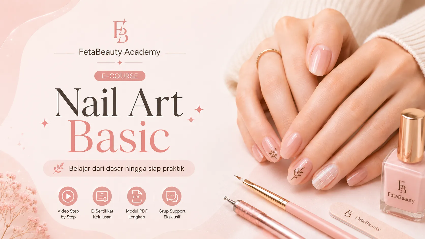 Cover e-course Nail Art Basic FetaBeauty Academy untuk pemula