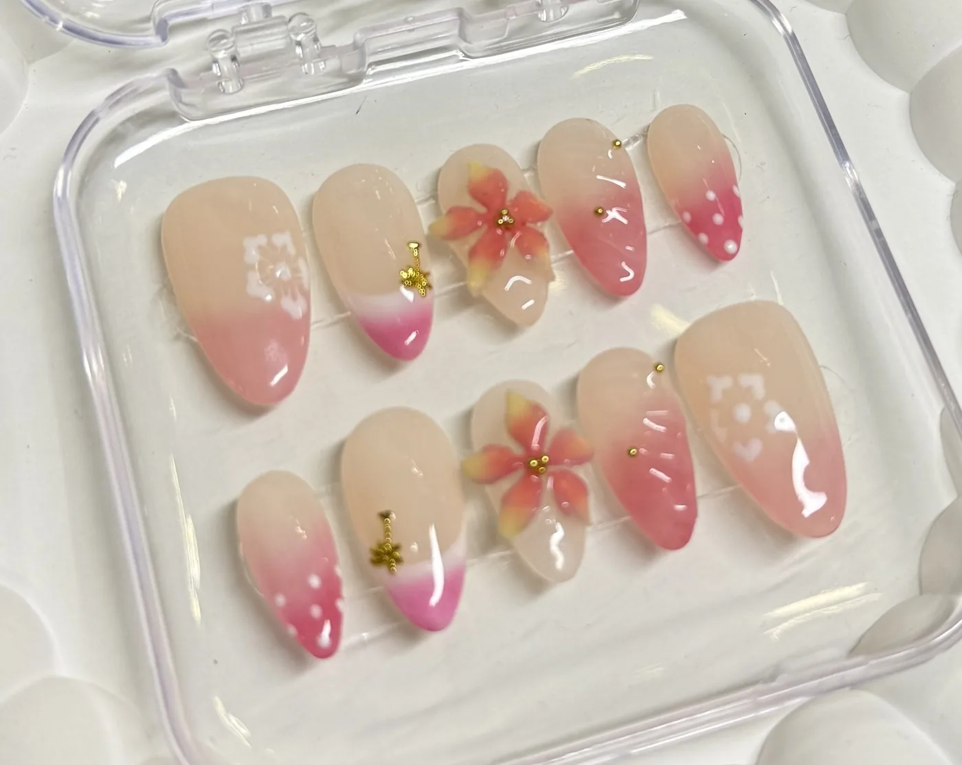 Set press on nails peach blossom hasil produksi