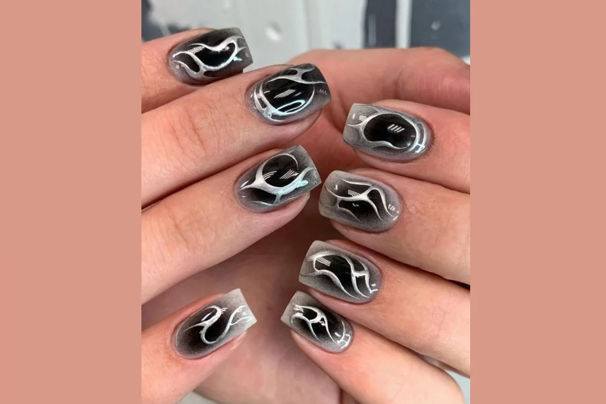 Cyber Y2K Nails