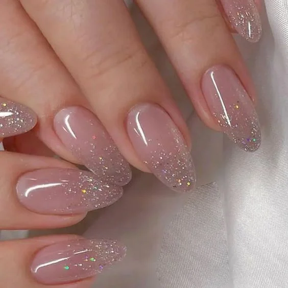 nail art ombre glitter