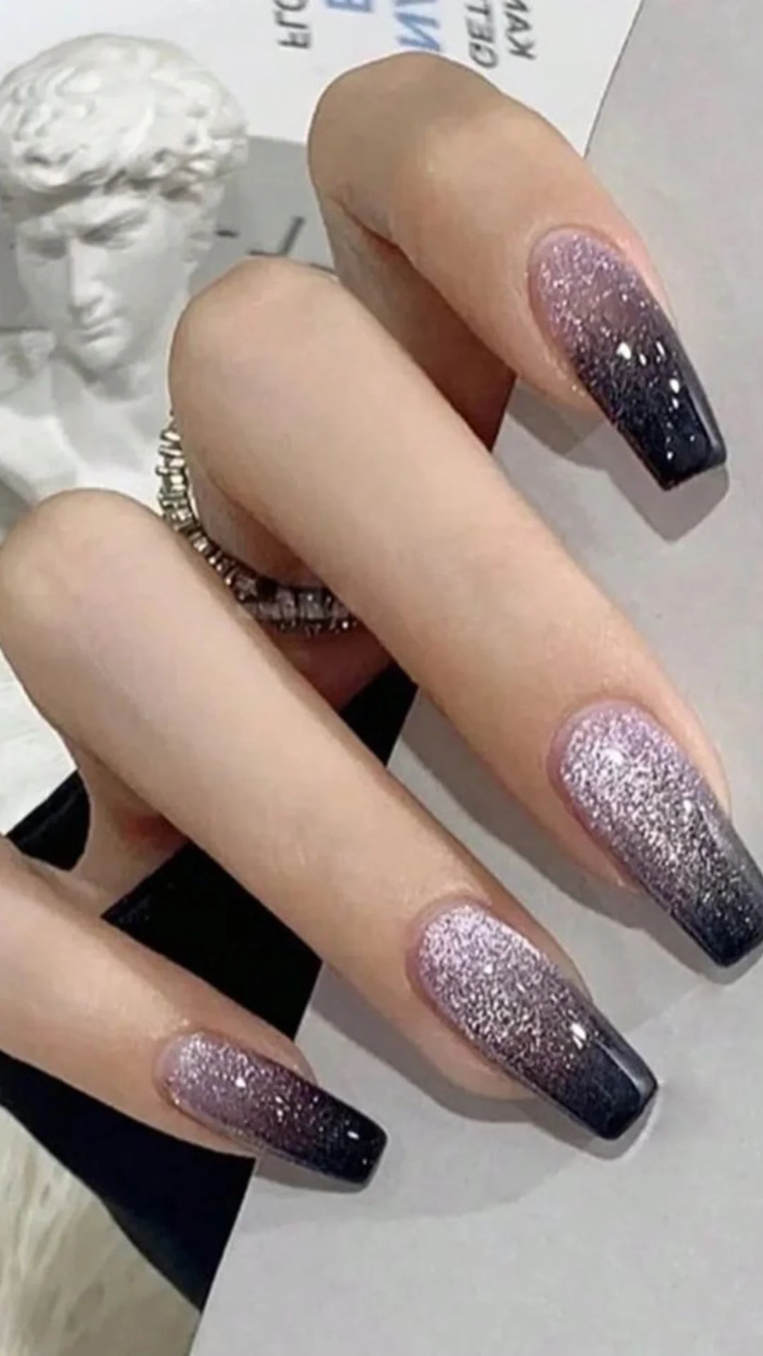 Nail Art Hitam glitter