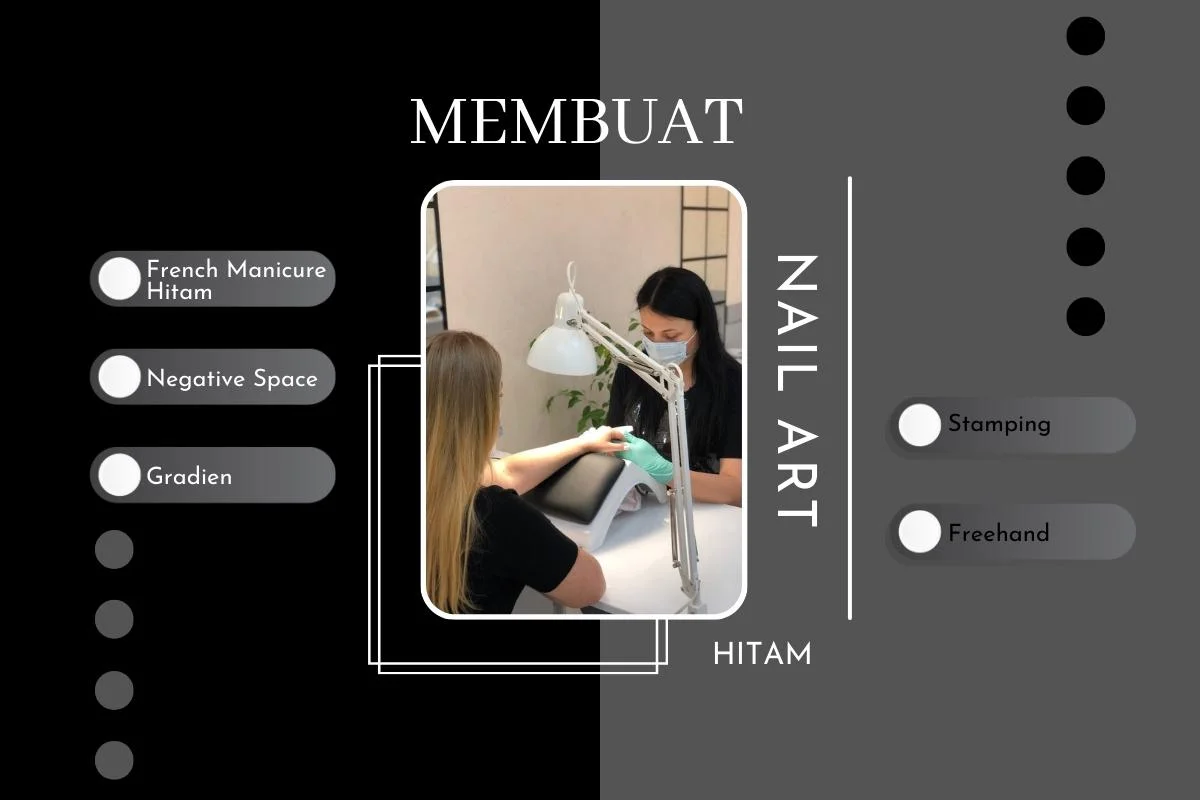 cara membuat Nail art hitam