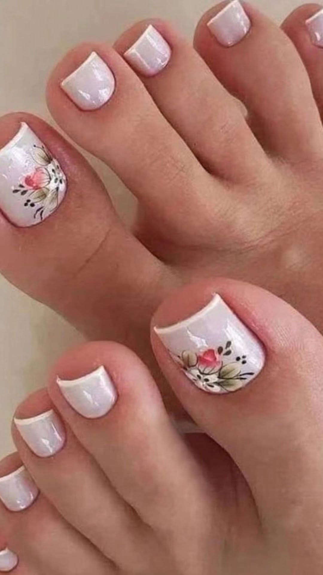 Nail Art Kaki floral