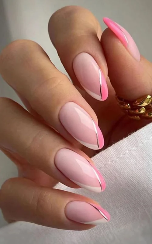 Nail art polos French diagonal tip