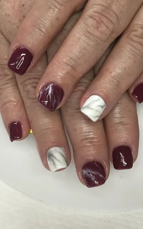 Nail Art Kulit Sawo Matang marble
