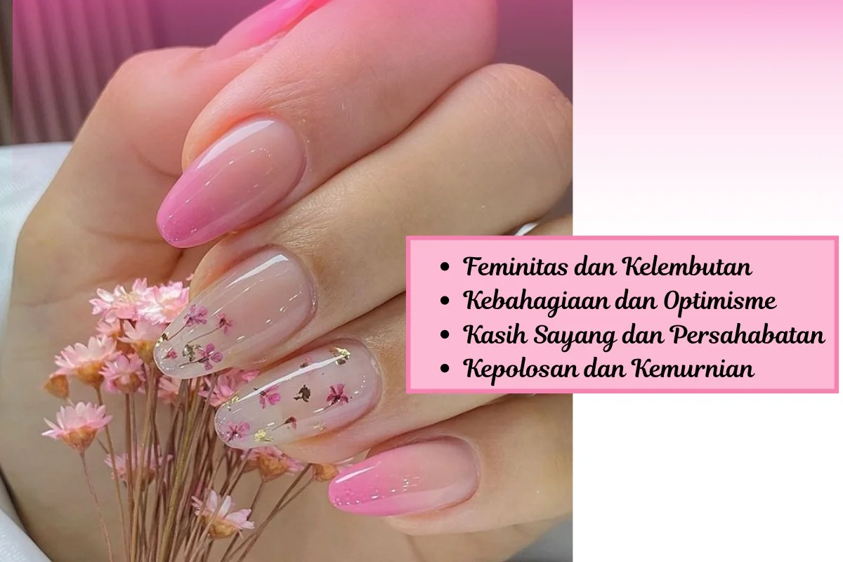 makan dan simbol nail art pink