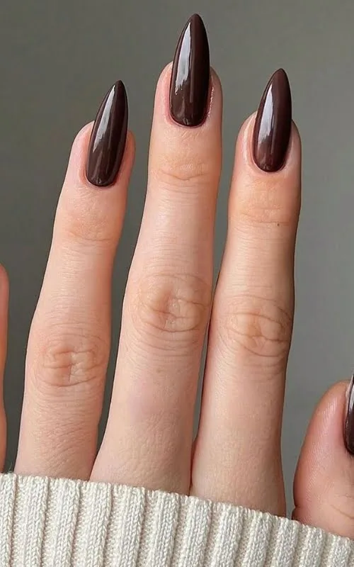 Ide desain nail art cokelat tua