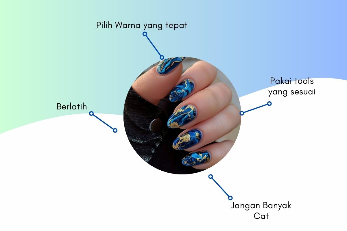 tips dan trick nail art marble