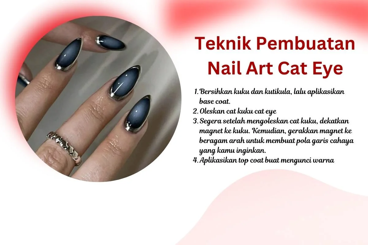 teknik pembuatan nail art cat eye