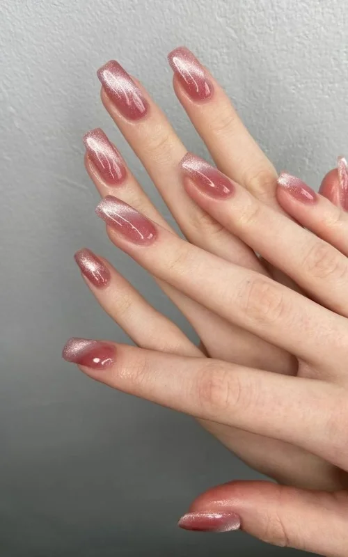 nail art cat eye french