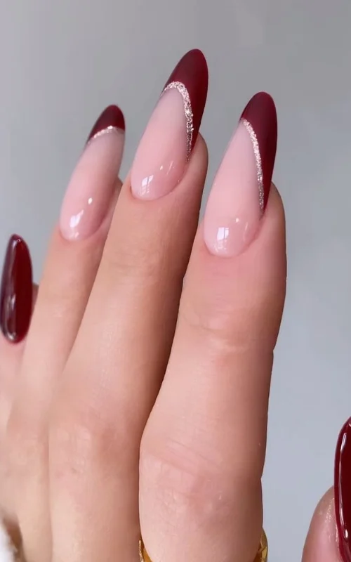 french nail maroon