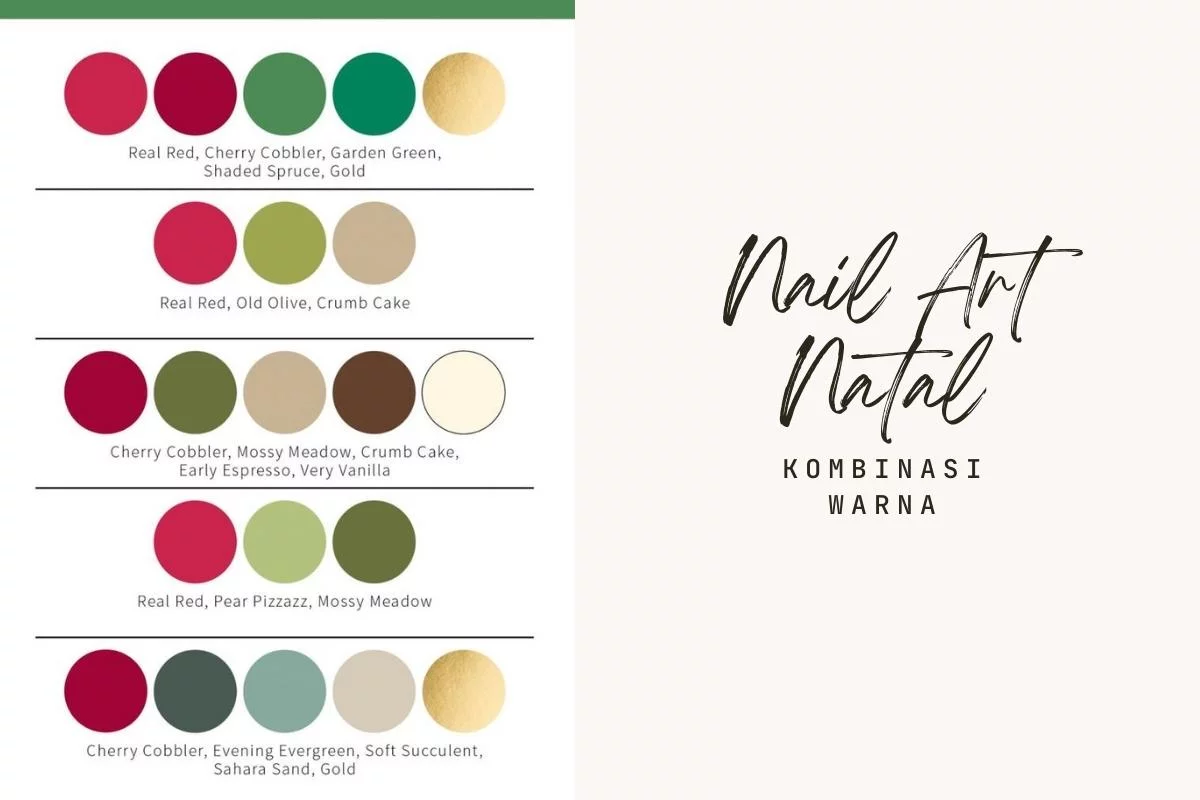 kombinasi warna nail art natal