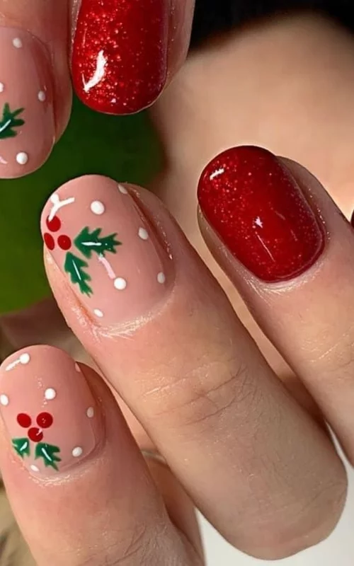 ide desain nail art natal simple