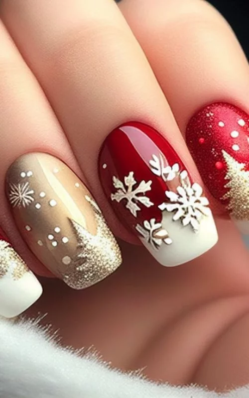 ide desain nail art natal salju