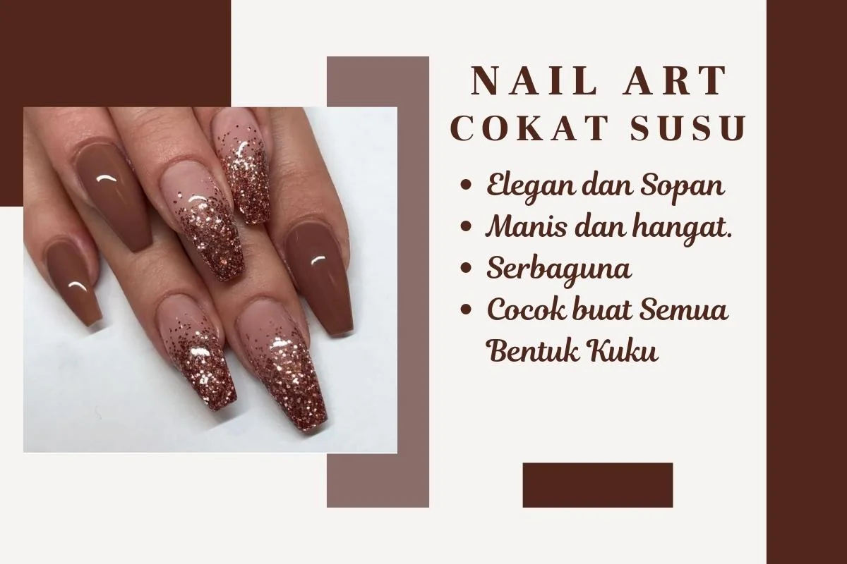 nail art cokelat elegan