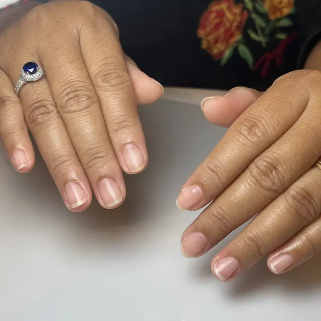 Hasil manicure Feta Beauty, kuku natural rapi